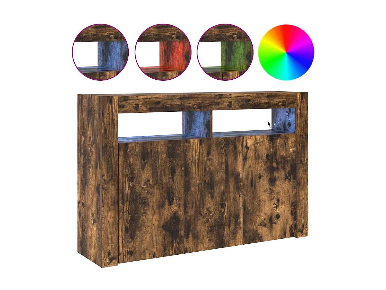 Buffet | Bahut | Meuble de rangement Chêne Fumé Bois d'Ingénierie 116 x 30 x 75 cm