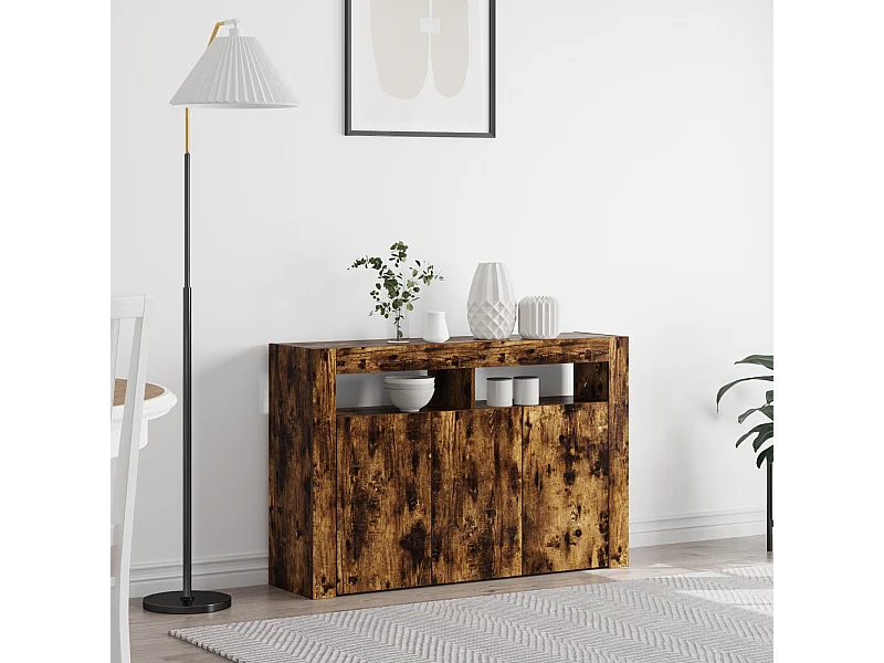 Buffet | Bahut | Meuble de rangement Chêne Fumé Bois d'Ingénierie 116 x 30 x 75 cm
