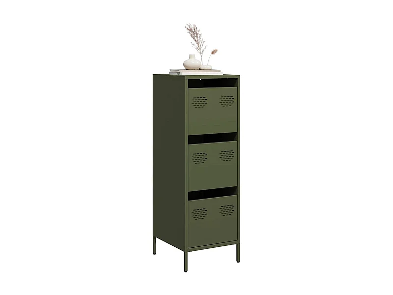 Credenza | Buffet | Armadio Verde Oliva 39x35x103,5 cm in Acciaio