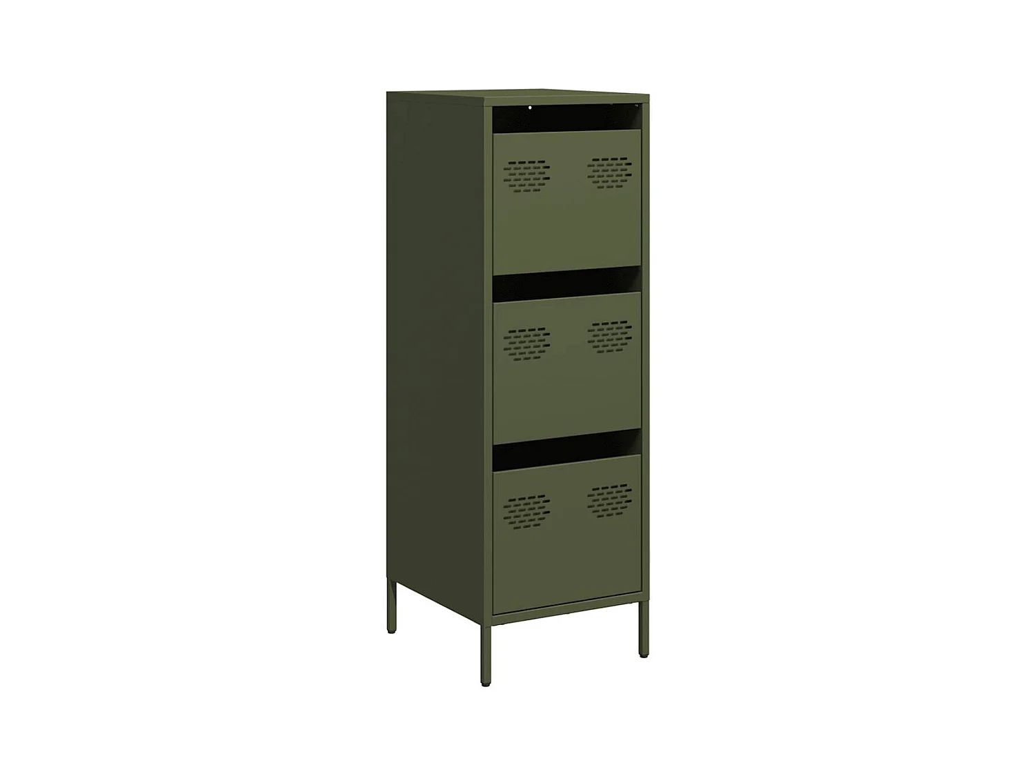 Buffet | Commode à tiroir | Meuble de rangement vert olive 39x35x103,5 cm acier