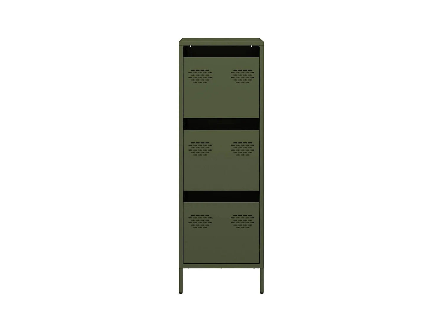 Buffet | Commode à tiroir | Meuble de rangement vert olive 39x35x103,5 cm acier