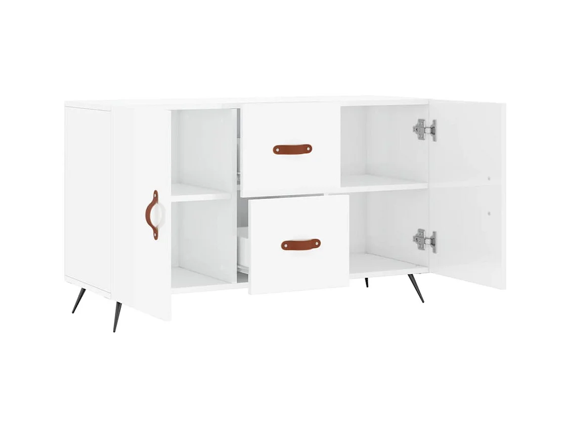 Buffet | Bahut | Meuble de rangement blanc brillant 100x36x60 cm bois d'ingénierie