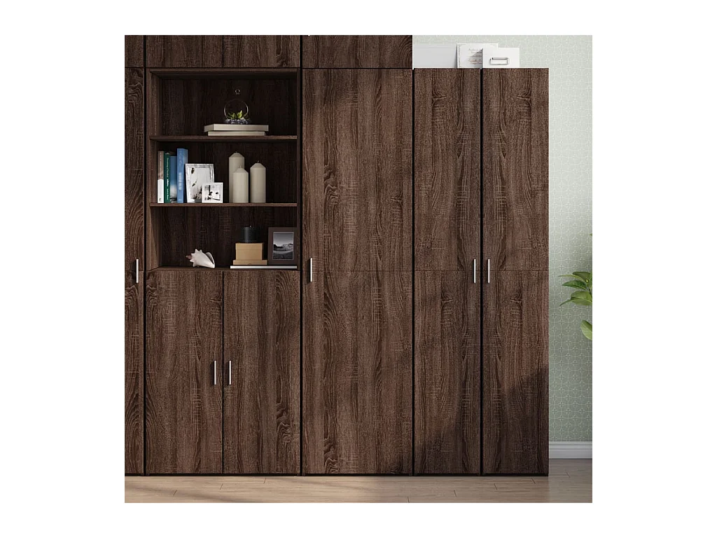 Credenza | Buffet | Armadio Rovere Marrone 50x42,5x185 cm in Legno Multistrato