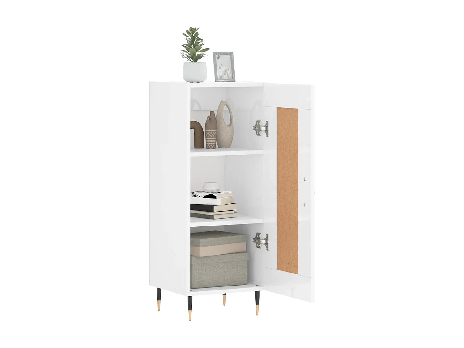 Buffet | Bahut | Meuble de rangement Blanc brillant 34,5x34x90 cm Bois d'ingénierie