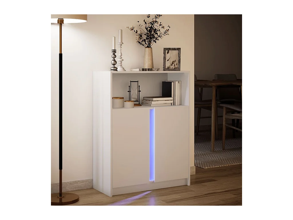 Buffet | Bahut | Meuble de rangement avec LED blanc 77x34x100 cm bois d'ingénierie