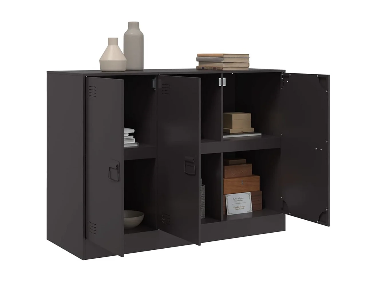 Credenza | Buffet | Armadio Nera 99x39x73 cm in Acciaio