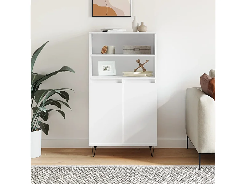 Buffet | Bahut | Meuble de rangement haut Blanc 60x36x110 cm Bois d'ingénierie