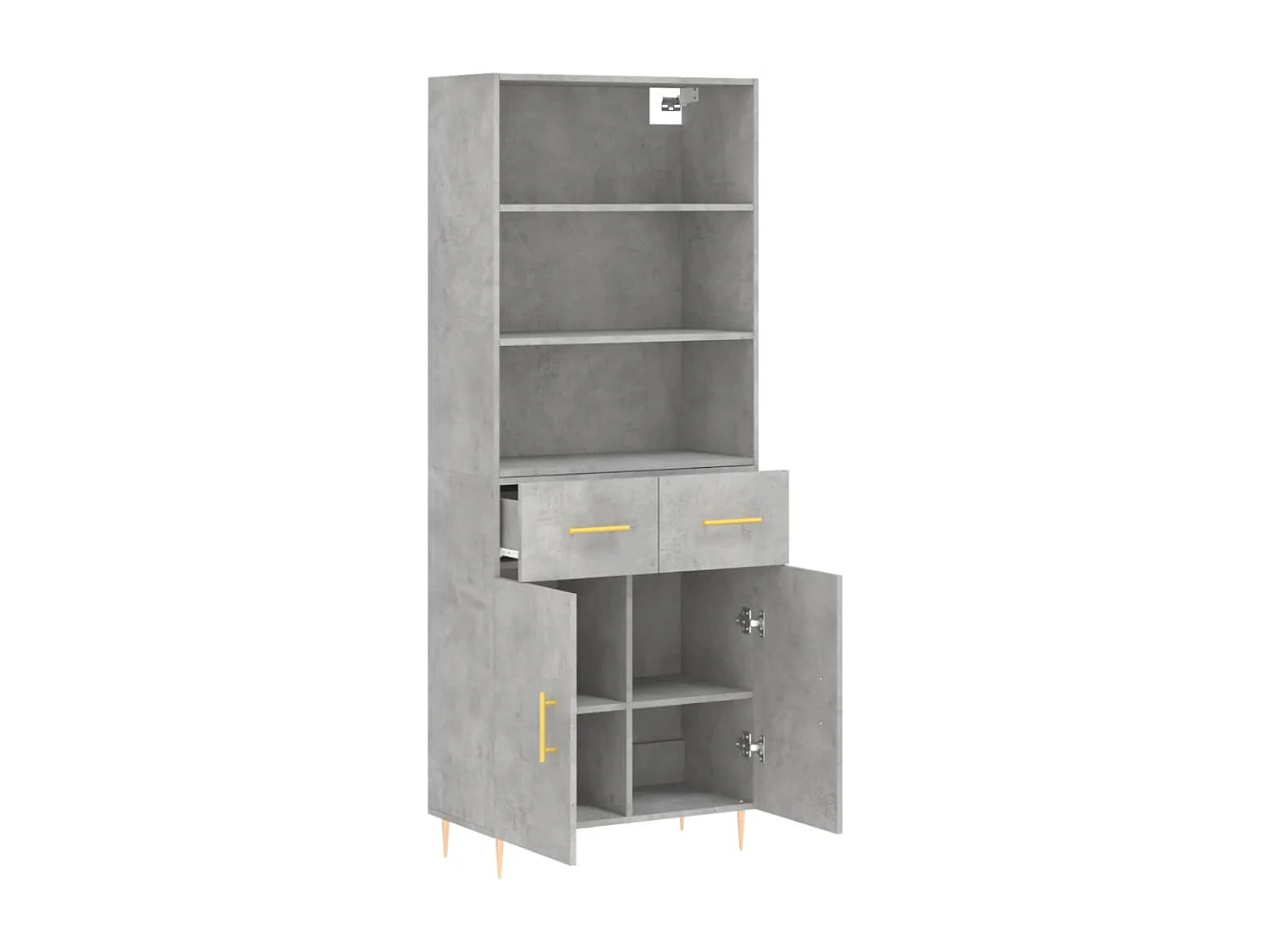 Credenza | Buffet | Armadio Grigio Cemento 69,5x34x180 cm in Legno Multistrato
