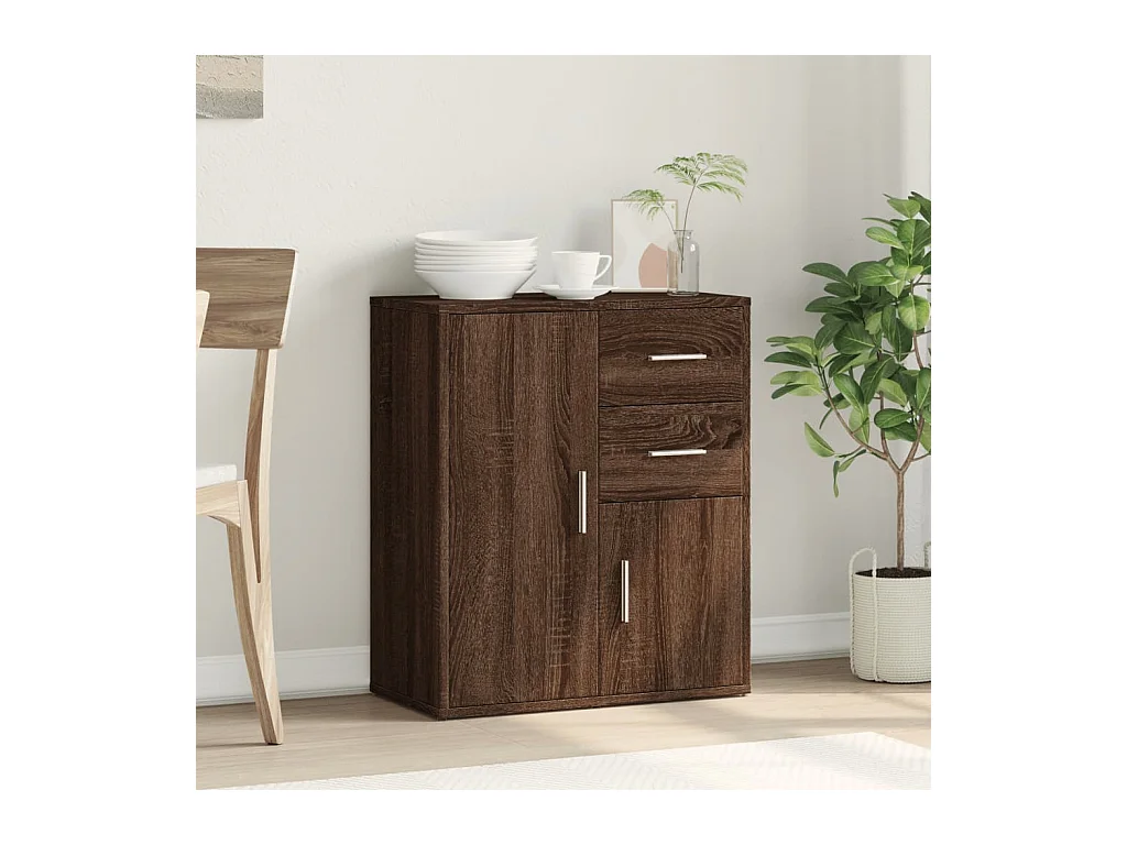 Buffet | Bahut | Meuble de rangement chêne marron 60x31x70 cm bois d'ingénierie