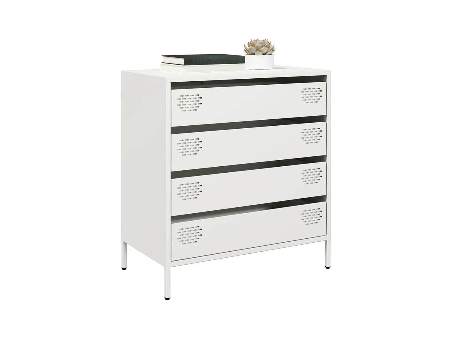 Credenza | Buffet | Armadio Bianca 68x39x73,5 cm in Acciaio Laminato a Freddo