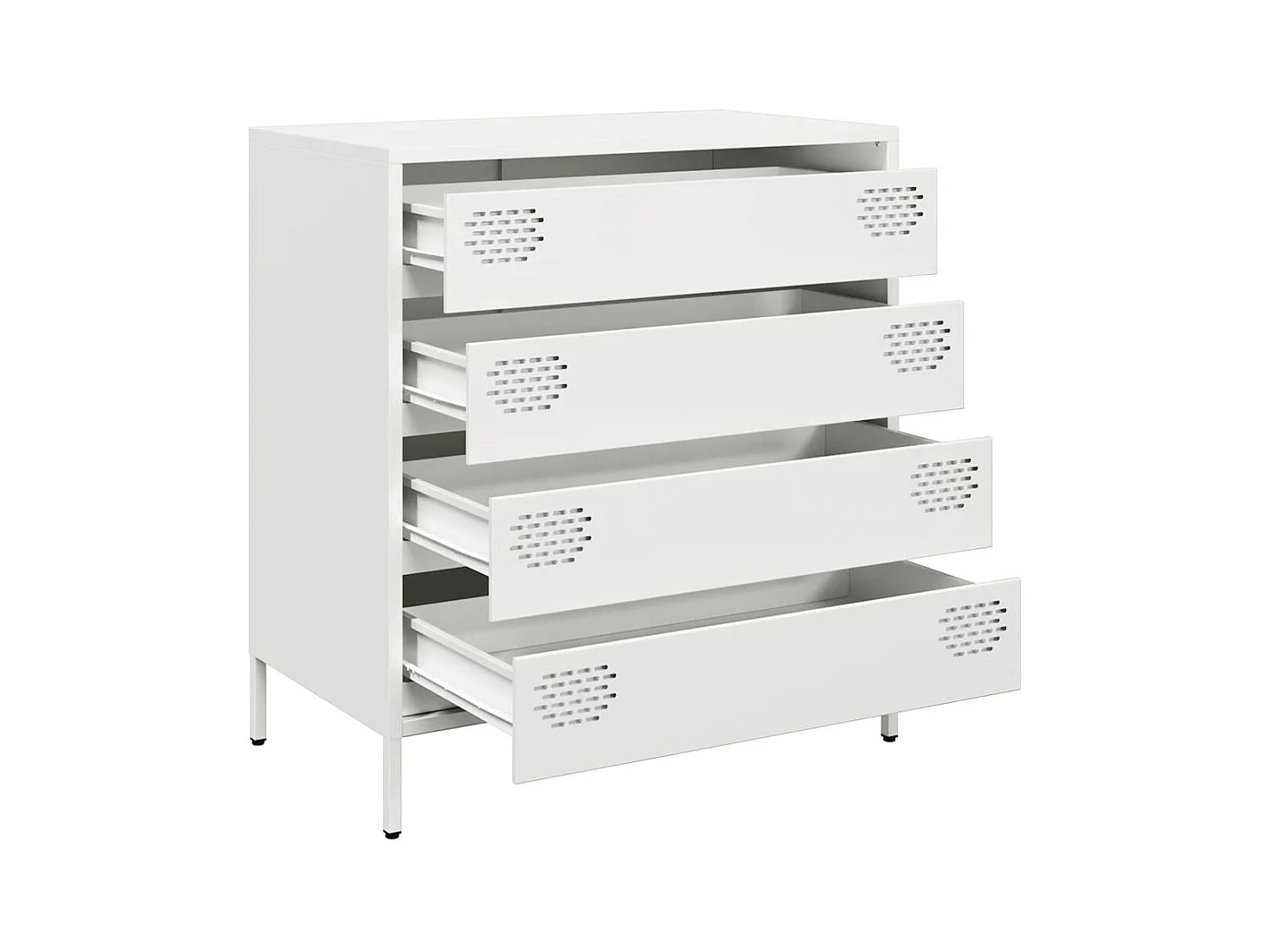 Credenza | Buffet | Armadio Bianca 68x39x73,5 cm in Acciaio Laminato a Freddo