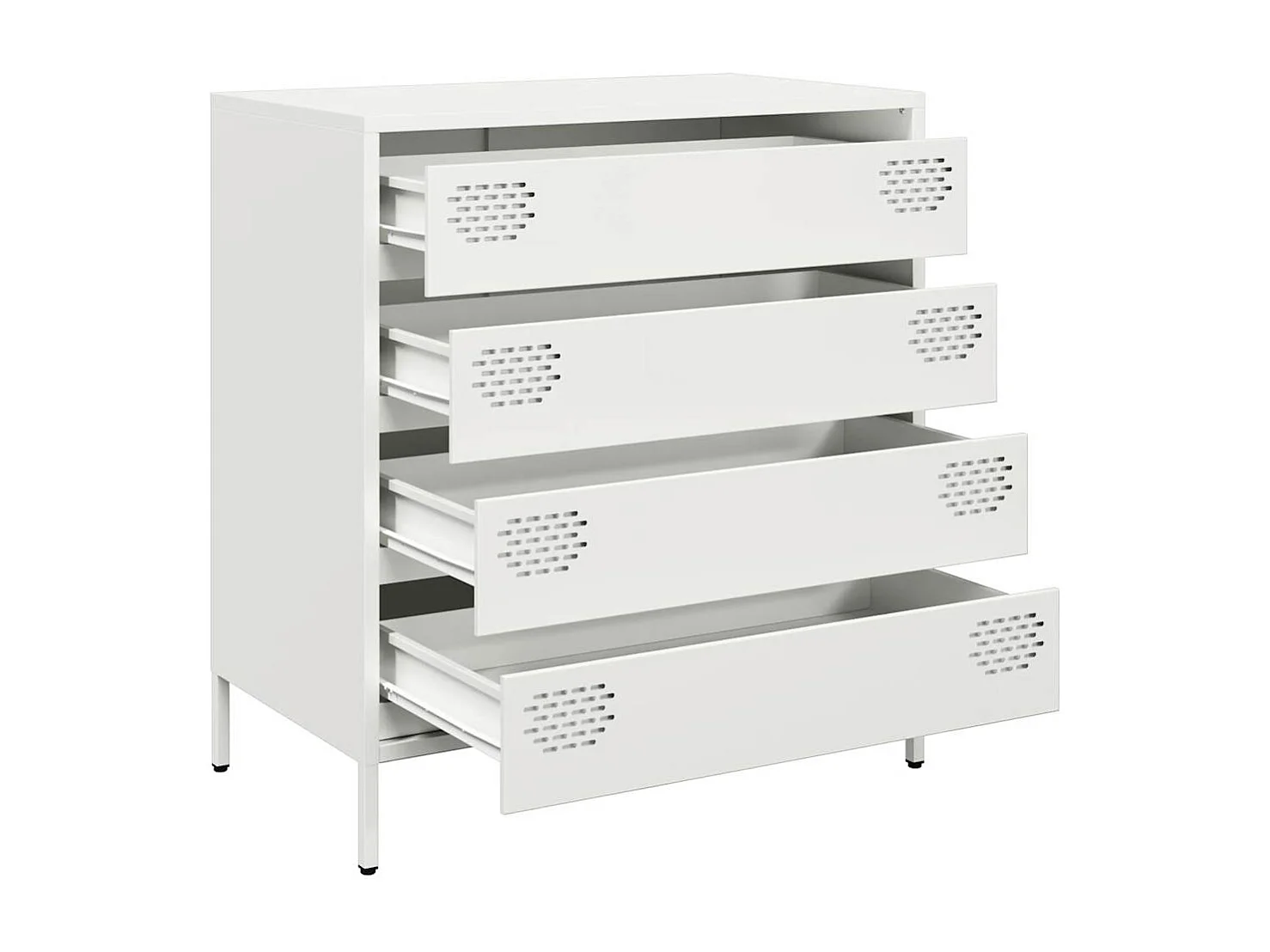 Credenza | Buffet | Armadio Bianca 68x39x73,5 cm in Acciaio Laminato a Freddo