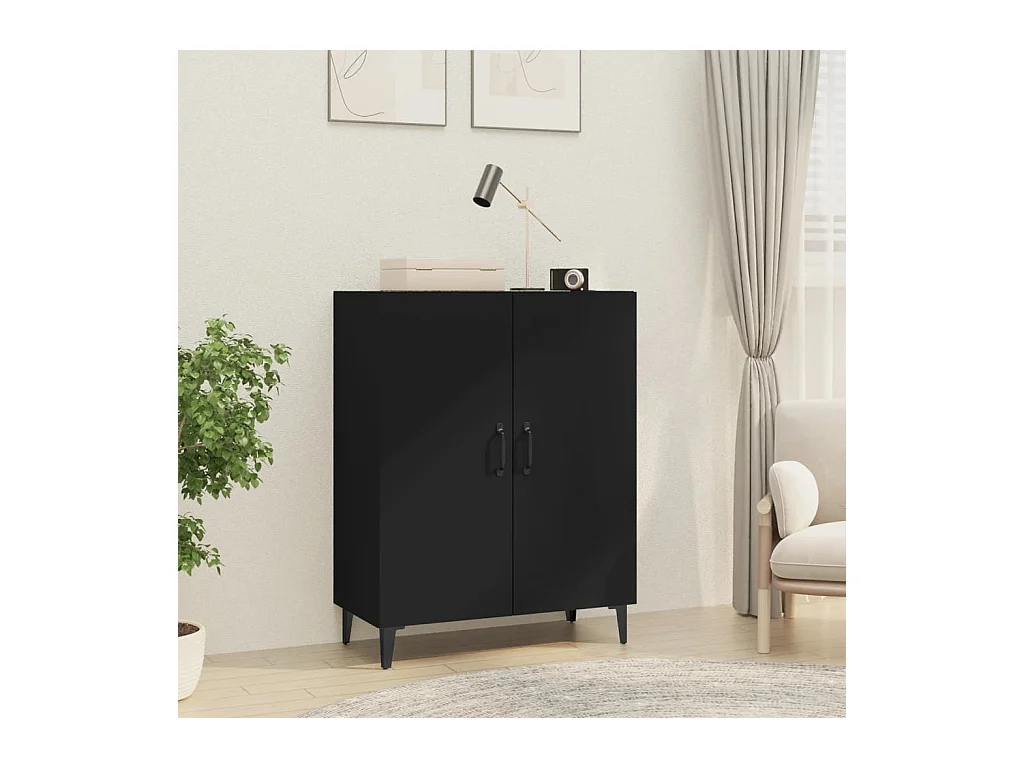 Buffet | Bahut | Meuble de rangement Noir 70x34x90 cm Bois d'ingénierie