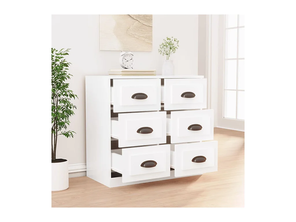 Buffet | Bahut | Meuble de rangement blanc 70x35,5x67,5 cm bois d'ingénierie
