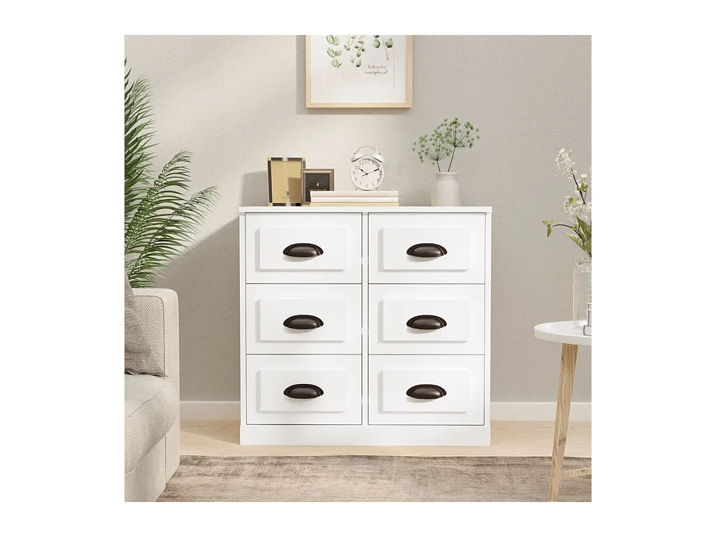 Buffet | Bahut | Meuble de rangement blanc 70x35,5x67,5 cm bois d'ingénierie