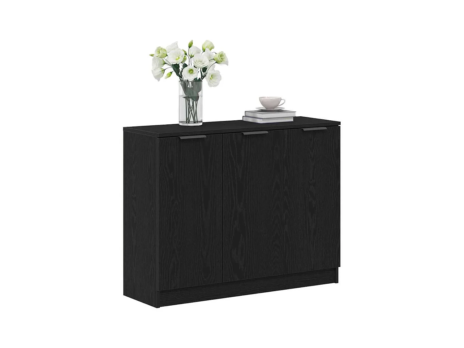 Buffet | Bahut | Meuble de rangement Noir Chêne 90,5x30x70 cm Bois d'ingénierie