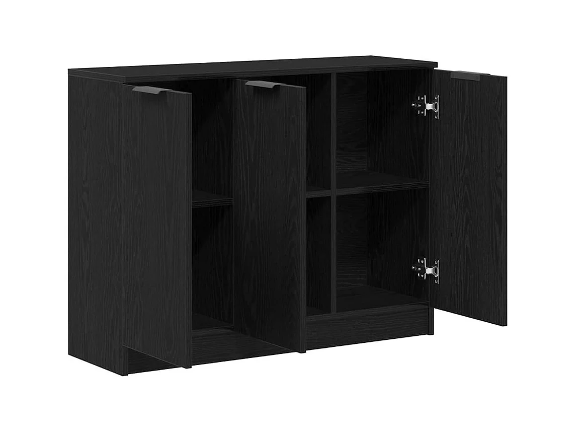Buffet | Bahut | Meuble de rangement Noir Chêne 90,5x30x70 cm Bois d'ingénierie