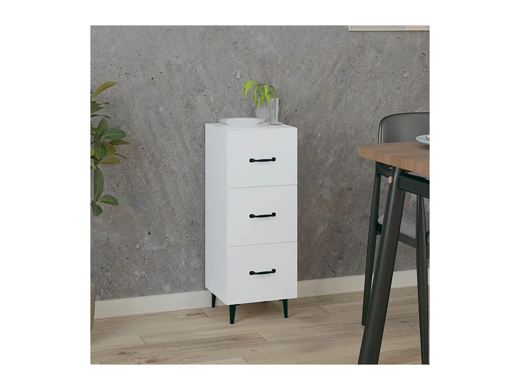 Buffet | Bahut | Meuble de rangement blanc 34,5x34x90 cm bois d'ingénierie