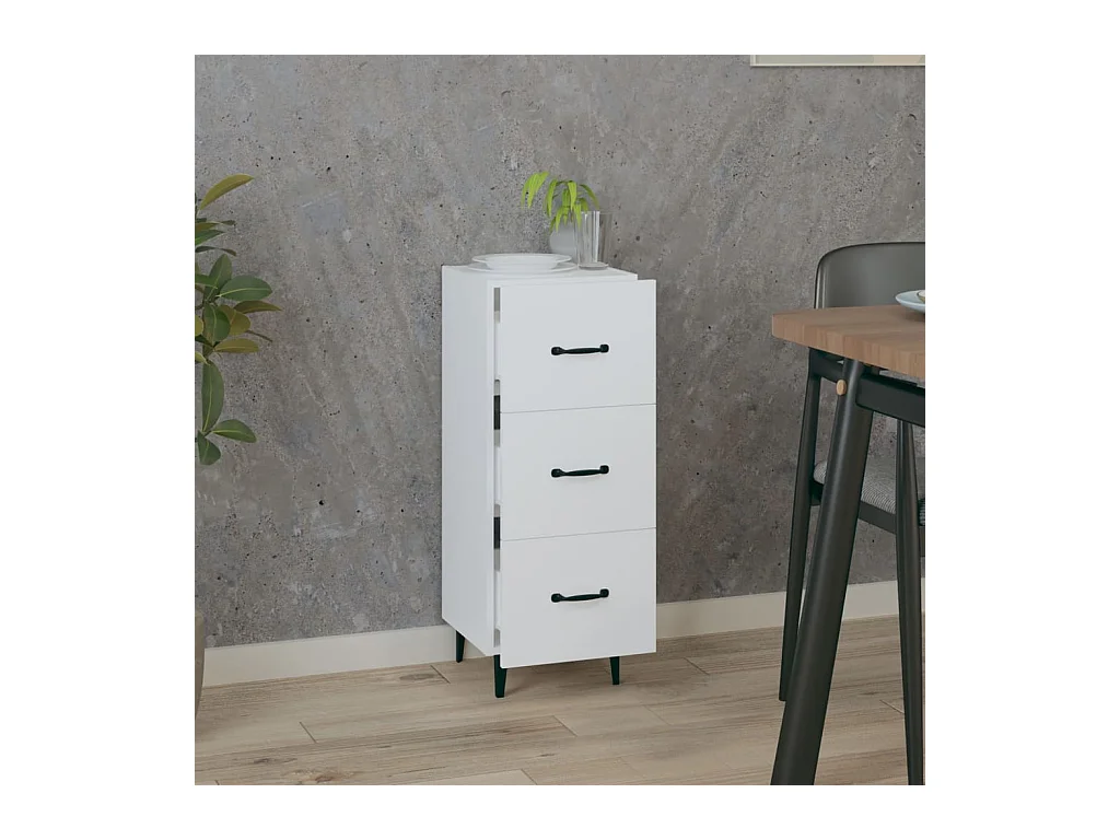 Buffet | Bahut | Meuble de rangement blanc 34,5x34x90 cm bois d'ingénierie