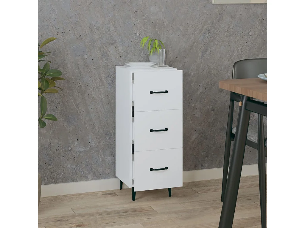Buffet | Bahut | Meuble de rangement blanc 34,5x34x90 cm bois d'ingénierie