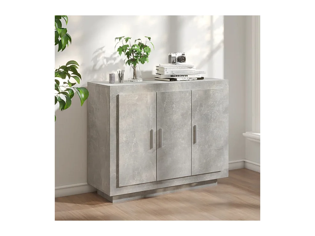Buffet | Bahut | Meuble de rangement Gris béton 92x35x75 cm Bois d'ingénierie