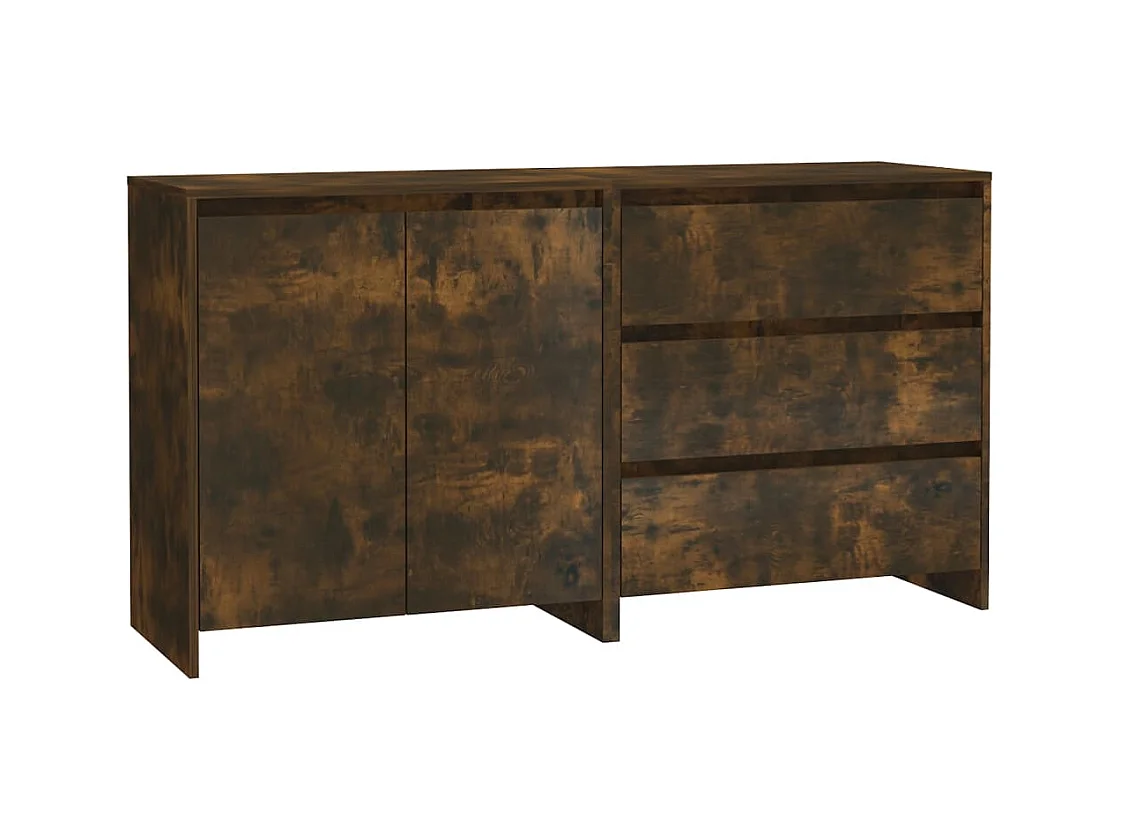 Credenze | Buffet | Armadi 2 pz Rovere Fumo in Legno Multistrato