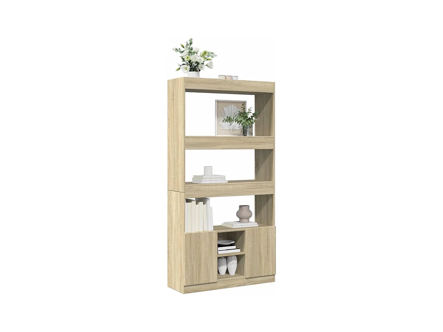 Credenza | Buffet | Armadio Rovere Sonoma 92x33x180 cm in Legno Multistrato