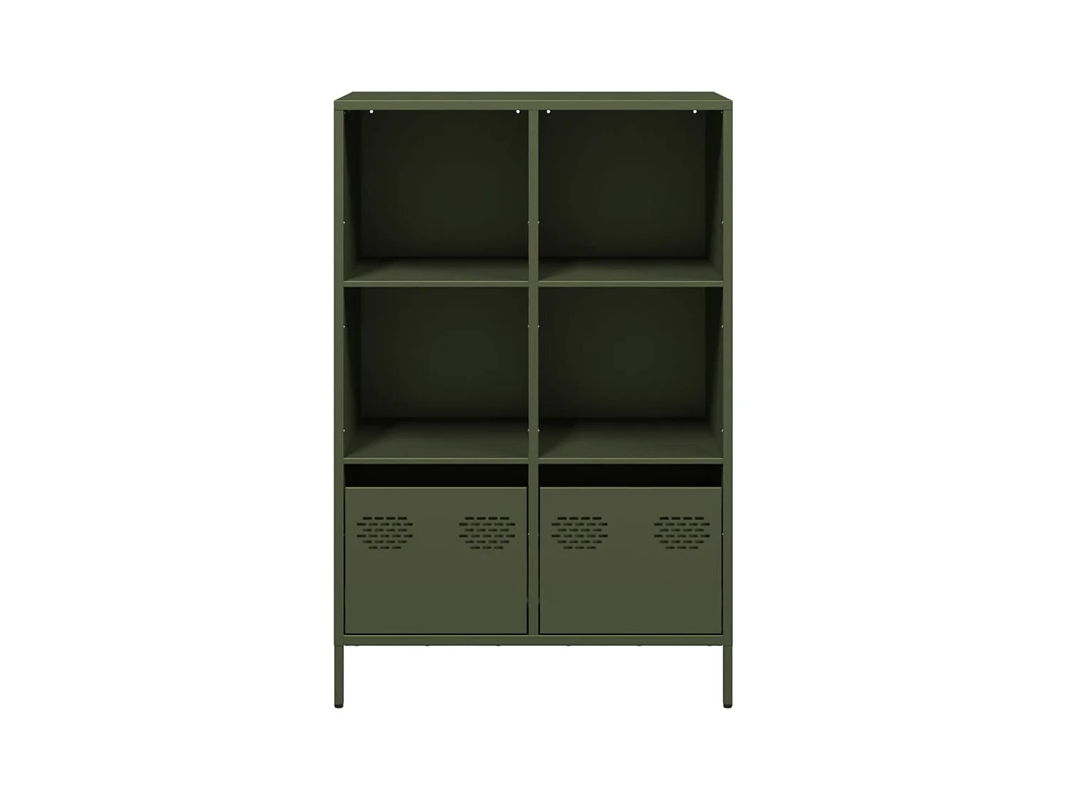 Buffet | Commode à tiroir | Meuble de rangement haut vert olive 68x39x103,5 cm acier