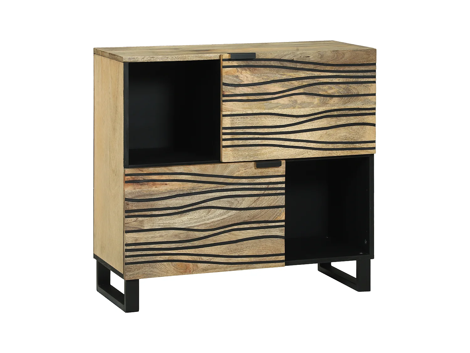 Credenza | Mobile | Armadio da Salotto – 80x33.5x75 cm, in Legno di Mango Massello