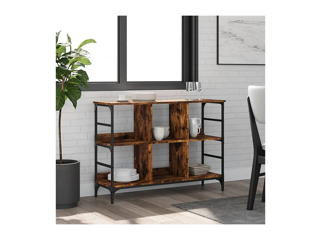 Buffet | Bahut | Meuble de rangement chêne fumé 102x32x73,5 cm bois d'ingénierie