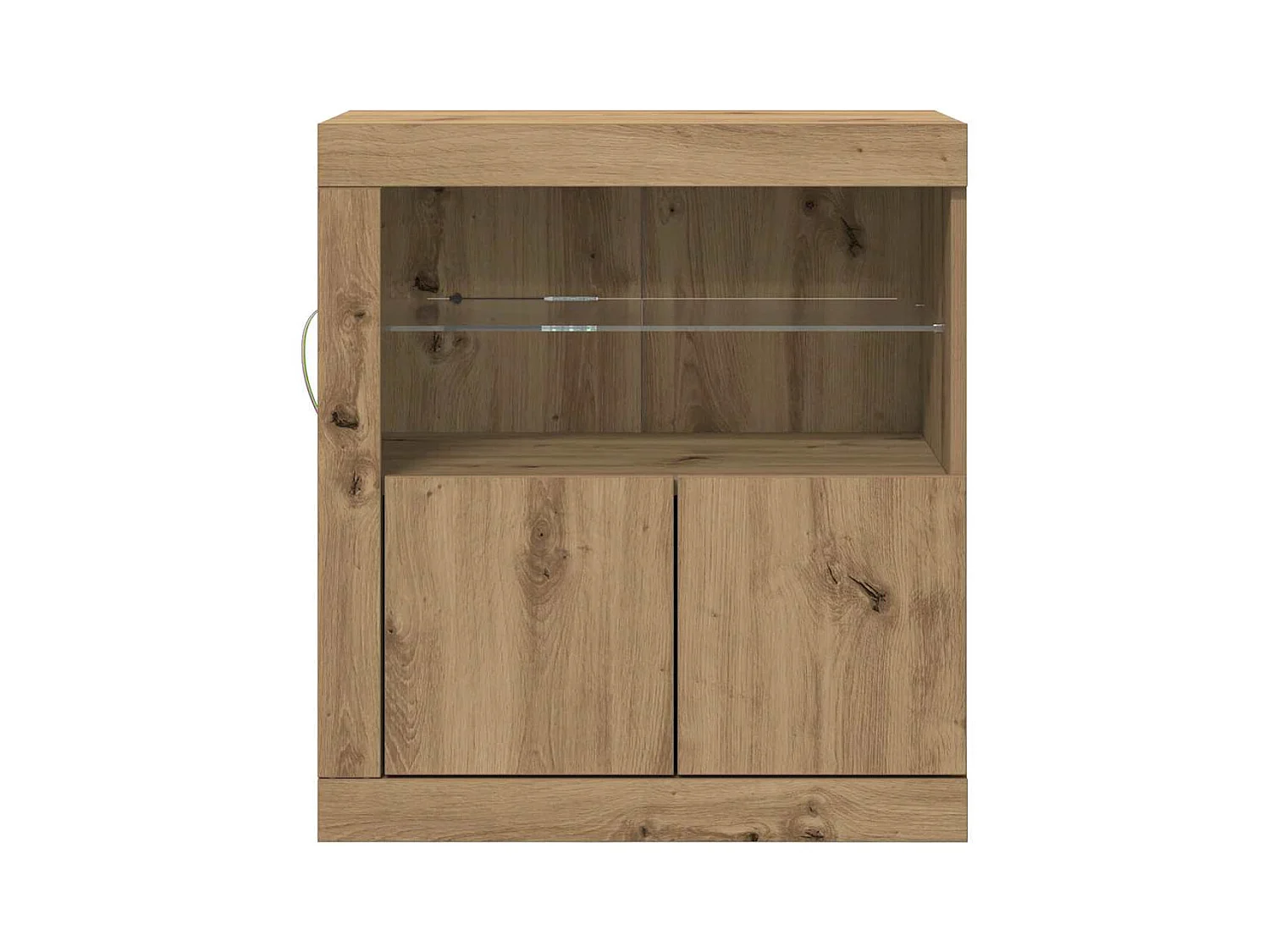 Buffet | Bahut | Meuble de rangement avec lumières LED Chêne artisanal 60,5x37x67 cm