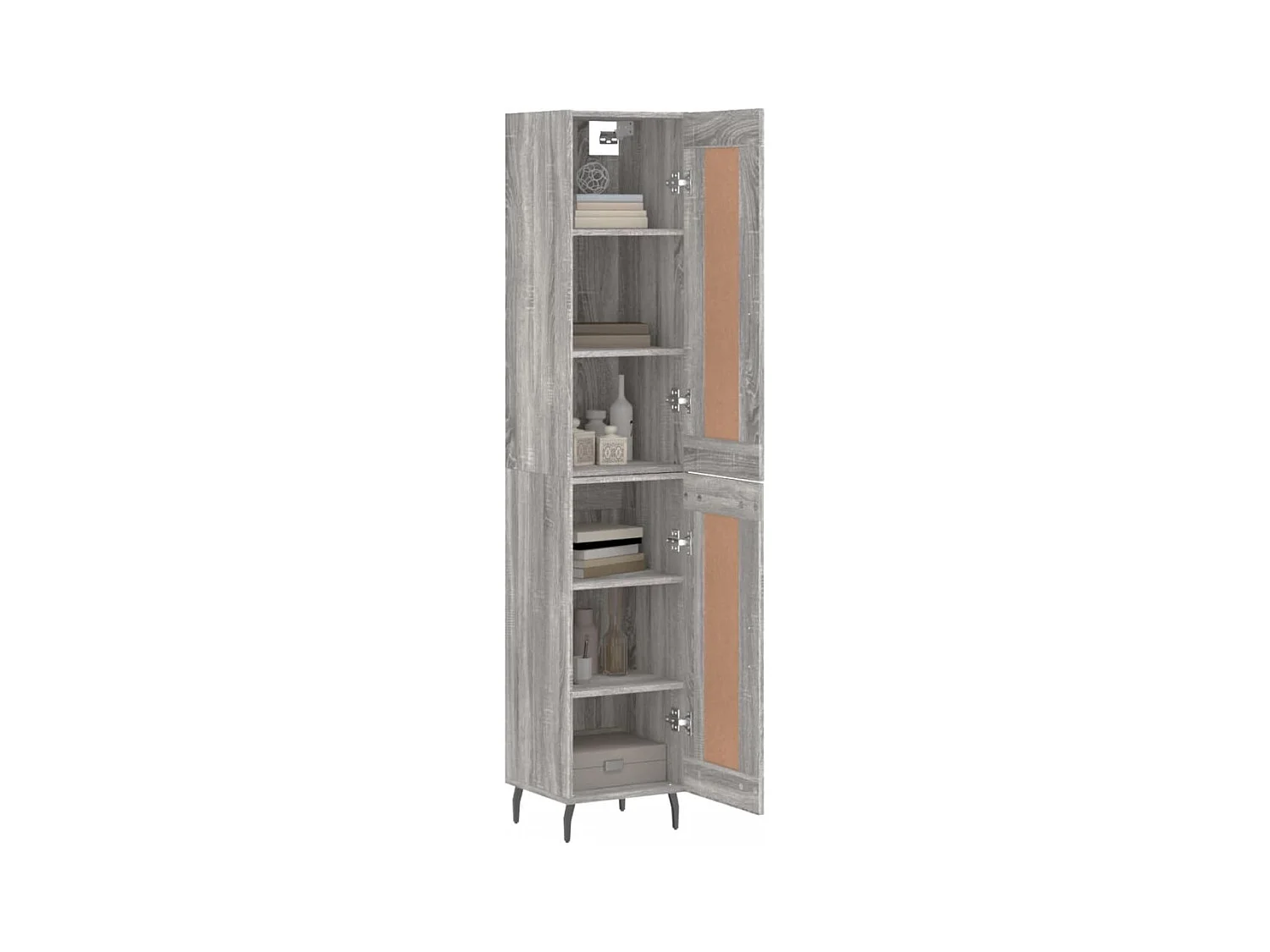 Buffet | Bahut | Meuble de rangement haut Sonoma gris 34,5x34x180 cm Bois d'ingénierie