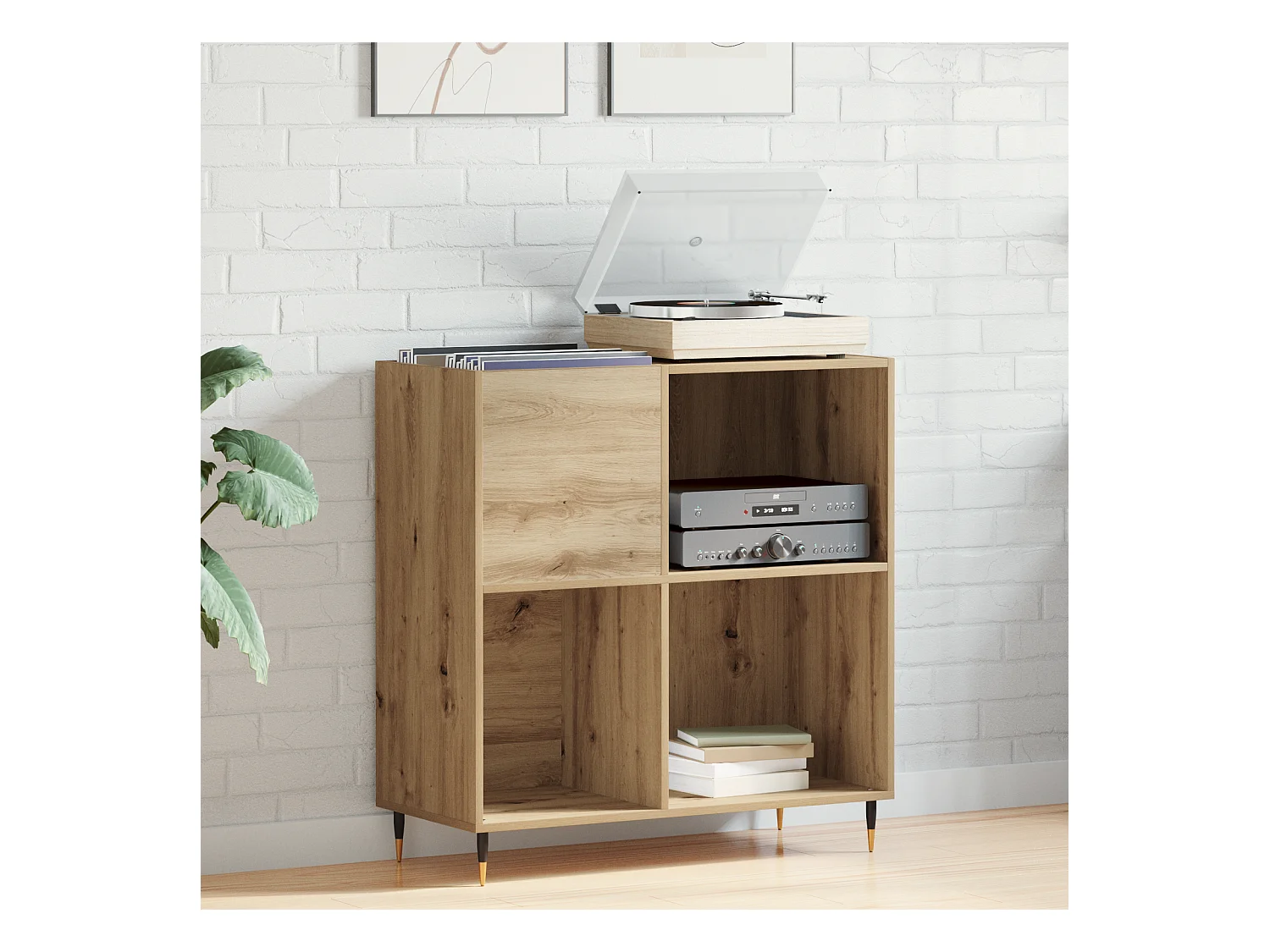 Credenza | Buffet | Armadio per dischi in legno usato 84,5x38x89 cm in legno ingegnerizzato