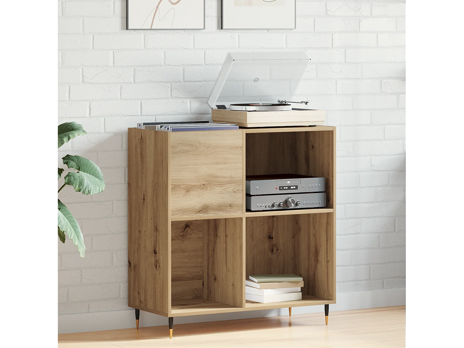 Buffet | Bahut | Meuble de rangement en bois vieilli 84,5x38x89 cm en bois d'ingénierie