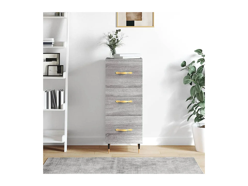 Buffet | Bahut | Meuble de rangement Sonoma gris 34,5x34x90 cm Bois d'ingénierie