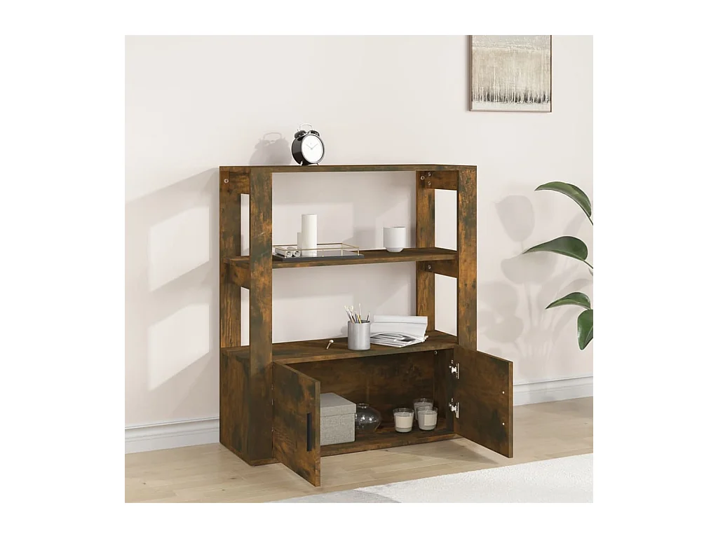 Buffet | Bahut | Meuble de rangement Chêne fumé 80x30x90 cm Bois d'ingénierie