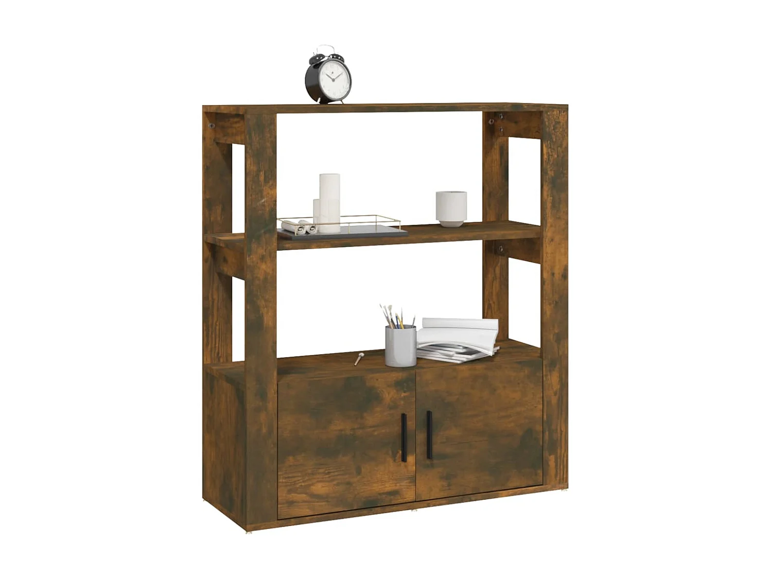 Buffet | Bahut | Meuble de rangement Chêne fumé 80x30x90 cm Bois d'ingénierie