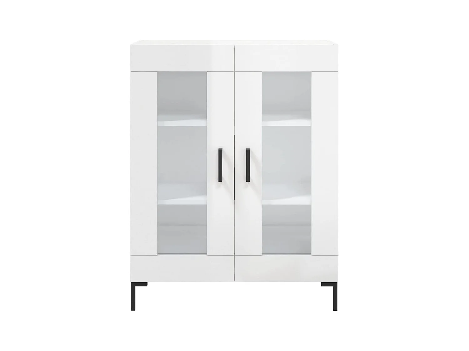 Credenza | Buffet | Armadio 69,5x34x90 cm in Legno Multistrato Bianco Lucido