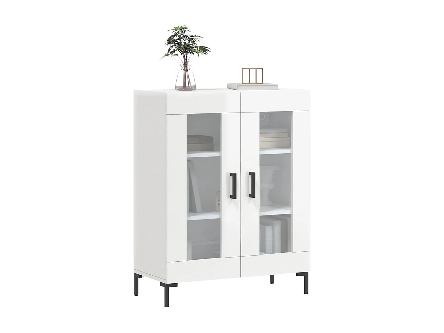 Buffet | Bahut | Meuble de rangement Blanc brillant 69,5x34x90 cm Bois d'ingénierie