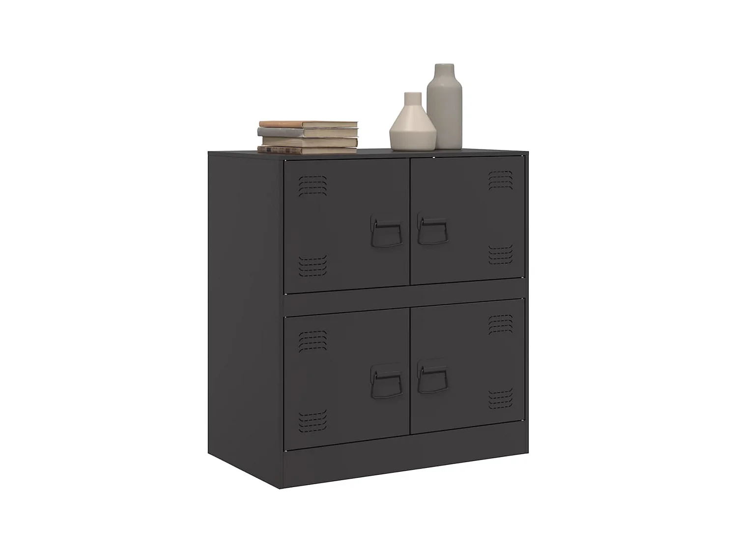 Buffet | Bahut | Meuble de rangement noir 67x39x73 cm acier