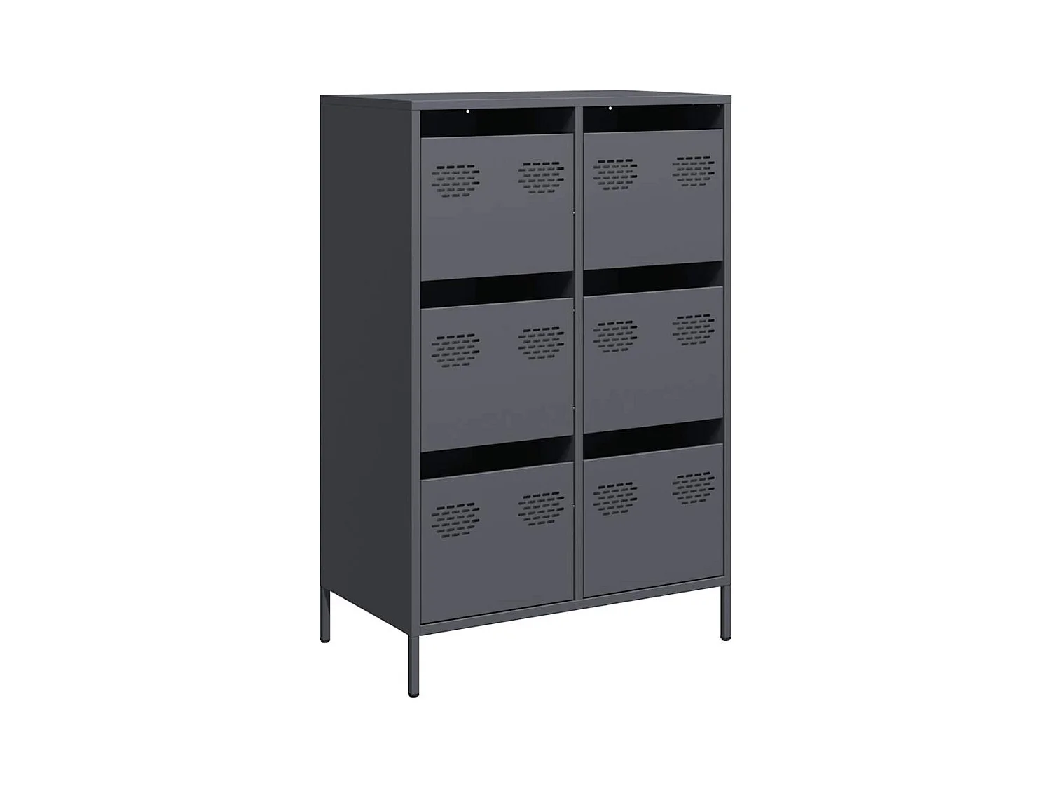 Credenza | Buffet | Armadio Antracite 68x39x101,5 cm Acciaio