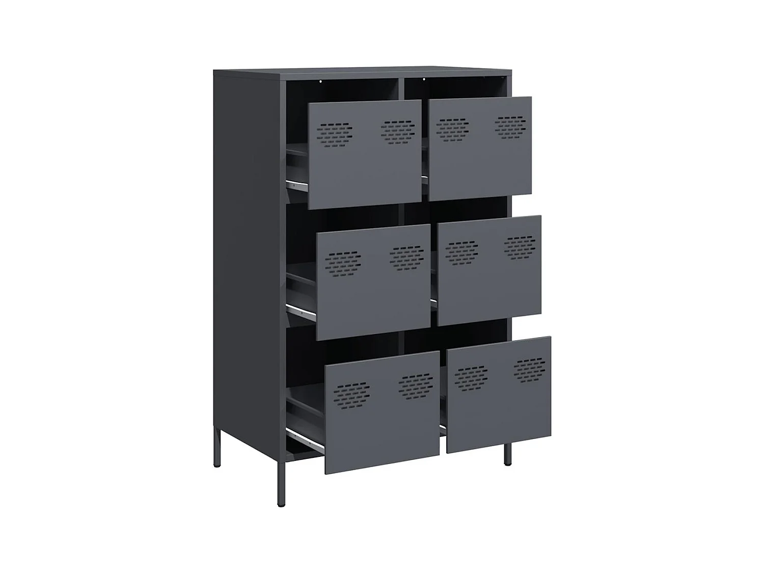 Credenza | Buffet | Armadio Antracite 68x39x101,5 cm Acciaio