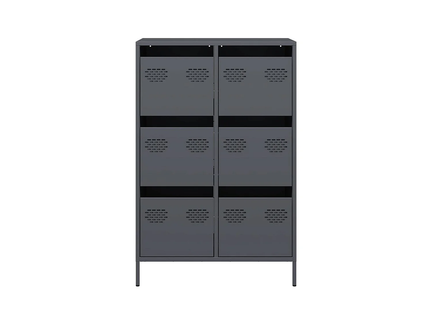 Credenza | Buffet | Armadio Antracite 68x39x101,5 cm Acciaio