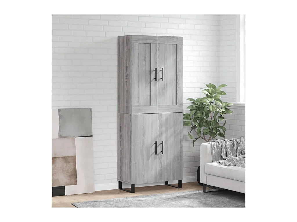 Buffet | Bahut | Meuble de rangement haut Sonoma gris 69,5x34x180 cm Bois d'ingénierie