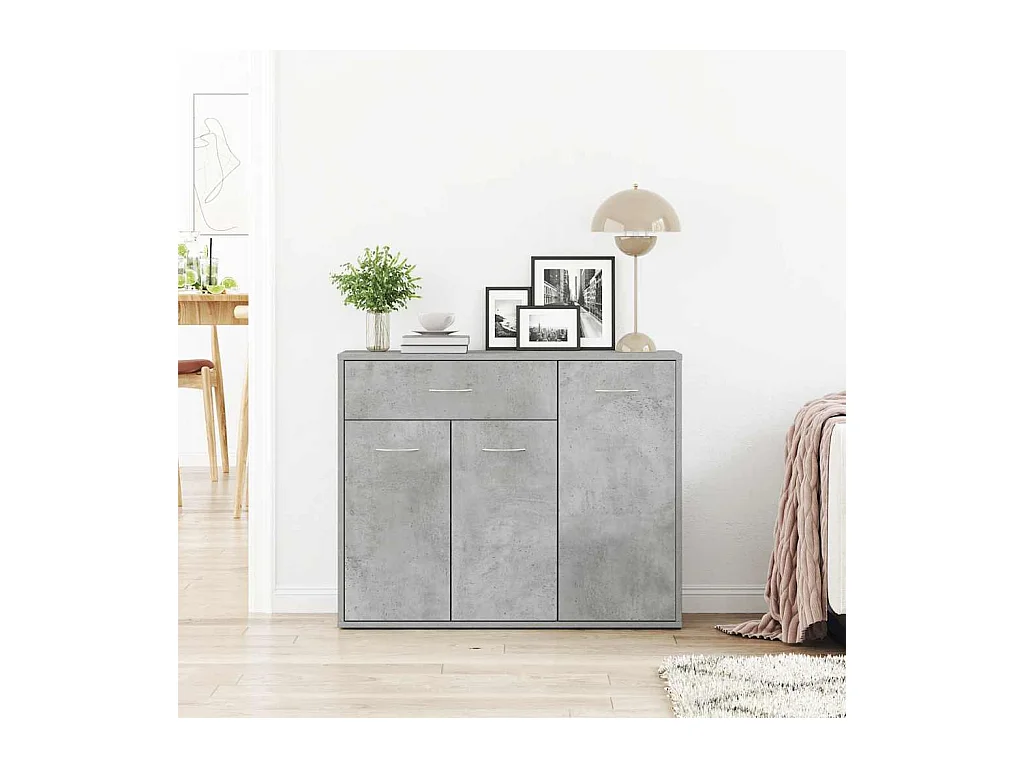 Buffet | Commode à tiroir | Meuble de rangement Gris béton 88x30x70 cm Bois d'ingénierie