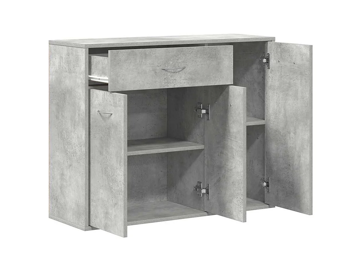 Buffet | Commode à tiroir | Meuble de rangement Gris béton 88x30x70 cm Bois d'ingénierie
