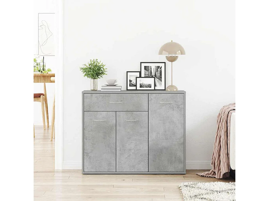 Buffet | Commode à tiroir | Meuble de rangement Gris béton 88x30x70 cm Bois d'ingénierie