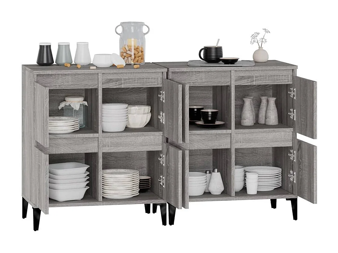 Credenze | Buffet | Armadi 2pz Grigio Sonoma 60x35x70 cm in Legno Multistrato