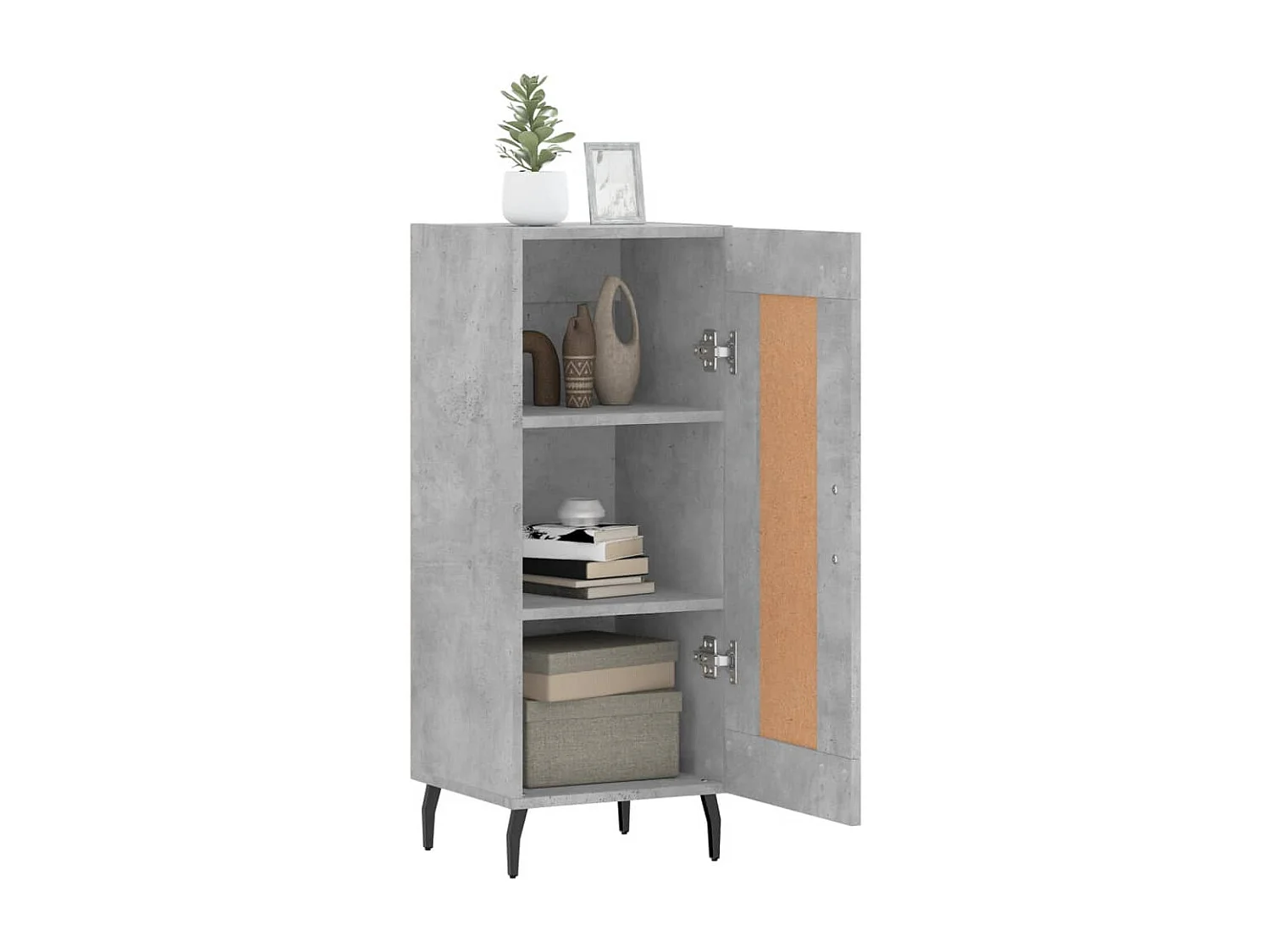 Buffet | Bahut | Meuble de rangement Gris béton 34,5x34x90 cm Bois d'ingénierie