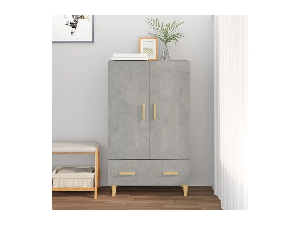Buffet | Bahut | Meuble de rangement haut Gris béton 70x31x115 cm Bois d'ingénierie